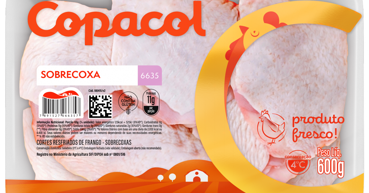 Copacol Produtos Sobrecoxa C Pele Resfriada Bandeja G